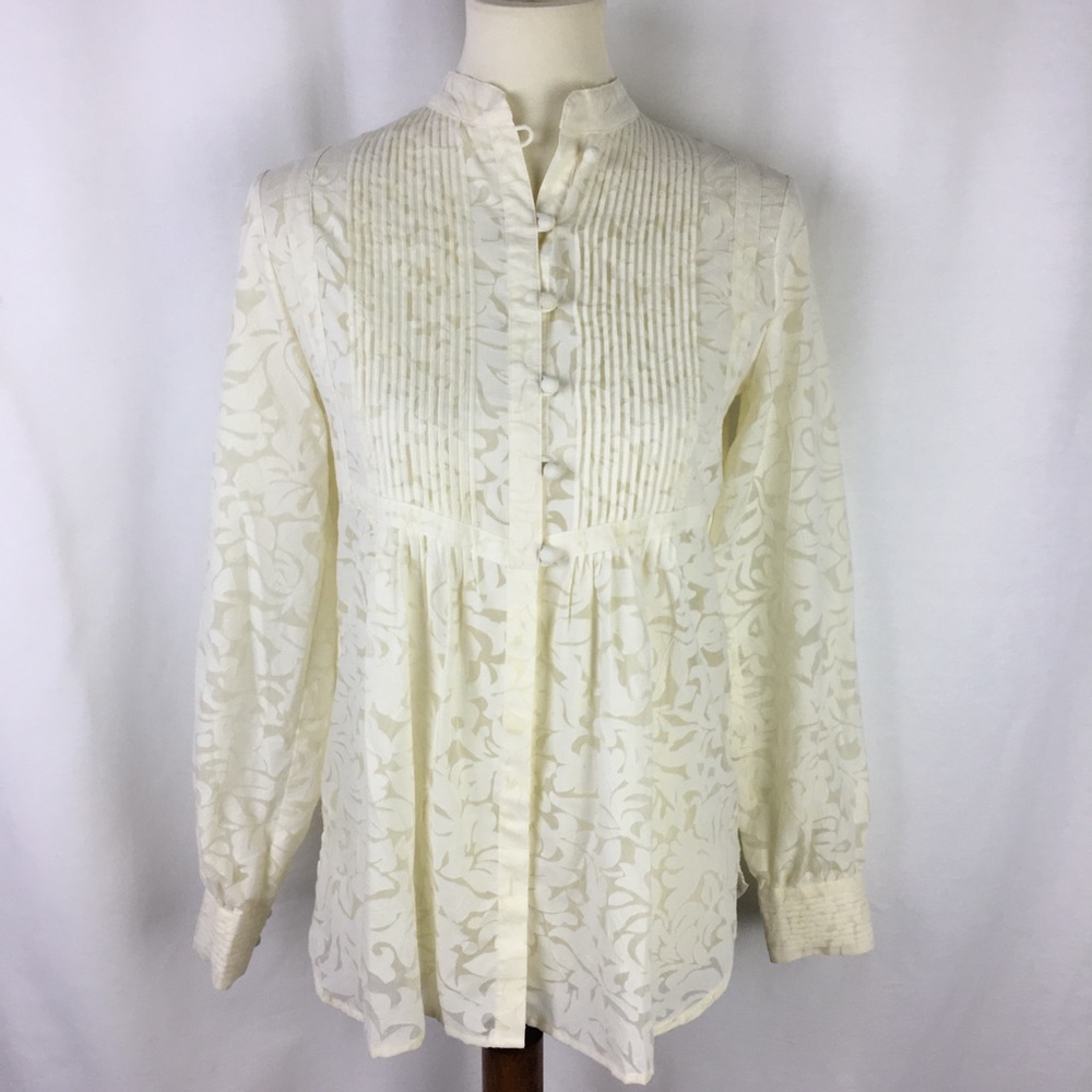 Coldwater Creek Button Down Size XS White Lace